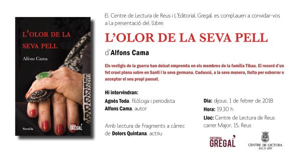 Invitació a la presentació L'OLOR DE LA SEVA PELL_Reus